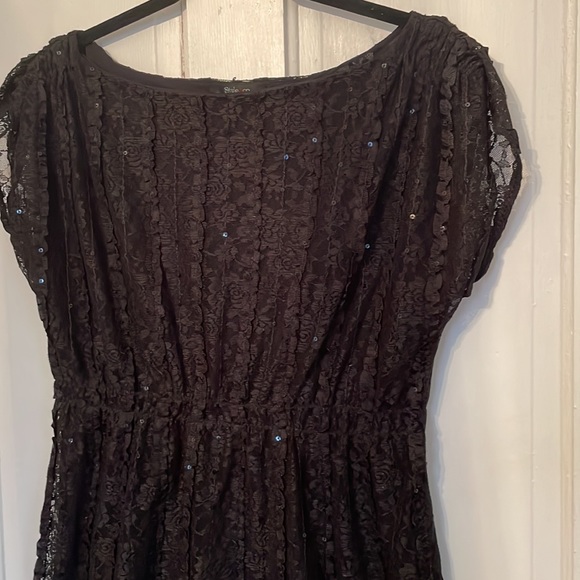 Style & Co Sequin Lace Mini Dress Black - Picture 2 of 7